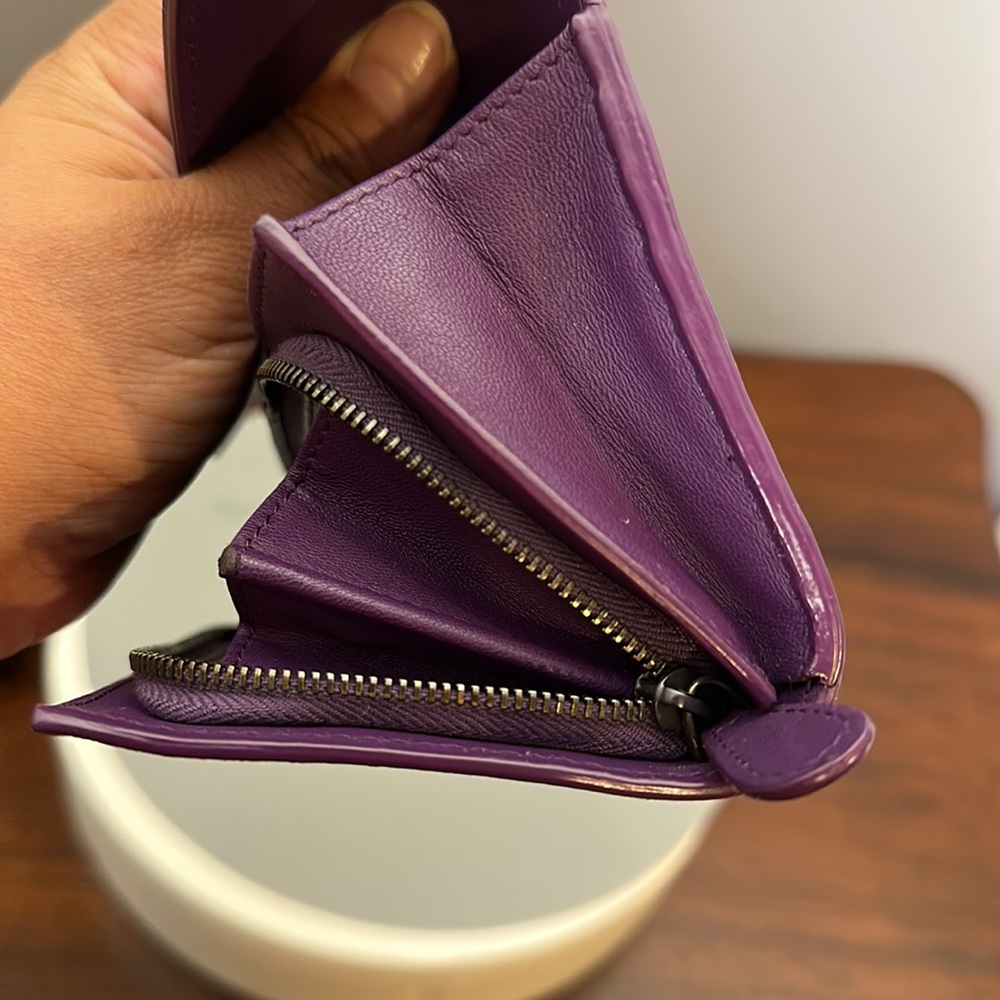 Bottega Veneta Intrecciato Bifold Long Wallet Lambskin Purple - Picture 10 of 14